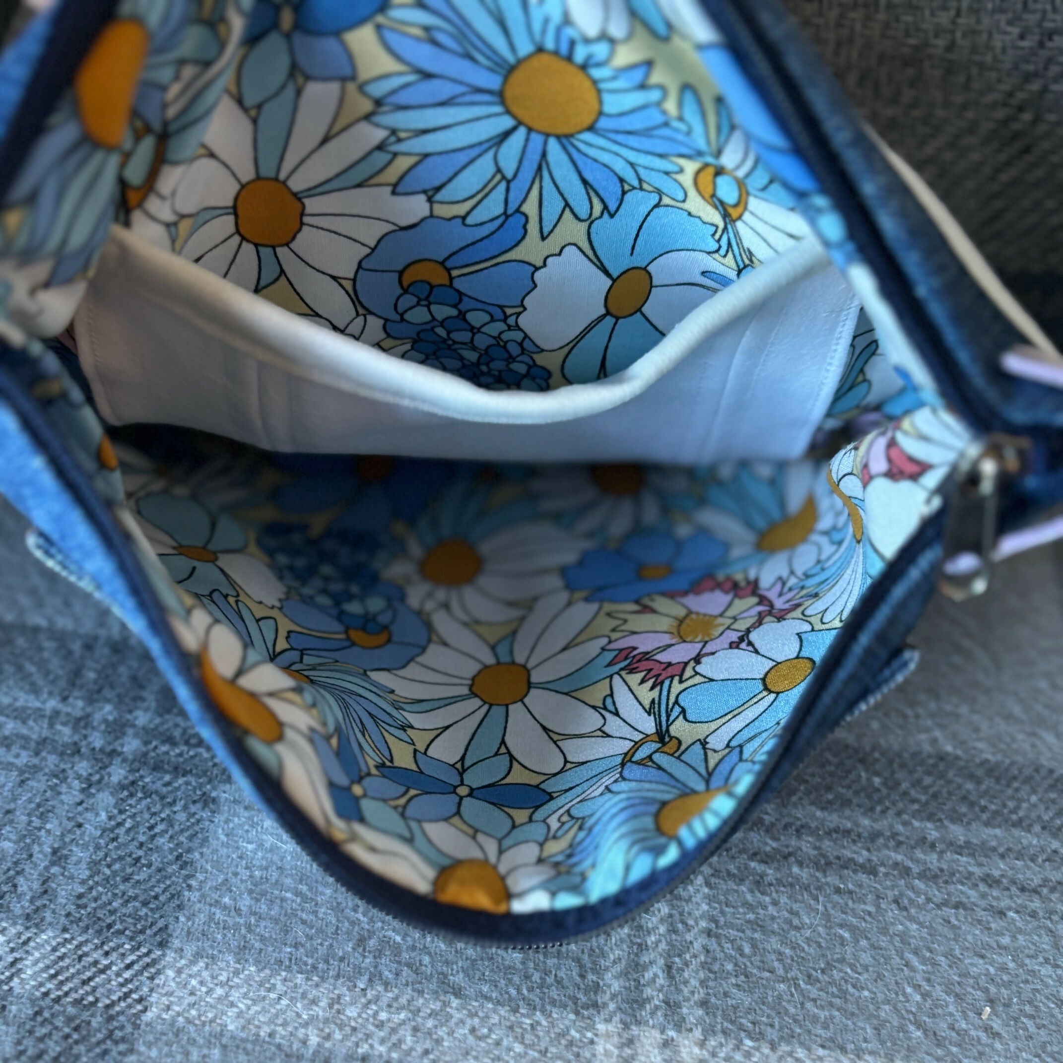Unique Handcrafted Clutch Purse Wristie Bag Made From Upcycled Jeans And Fabric