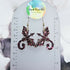 Handmade Burgundy Glitter And Gold Dragon Earrings