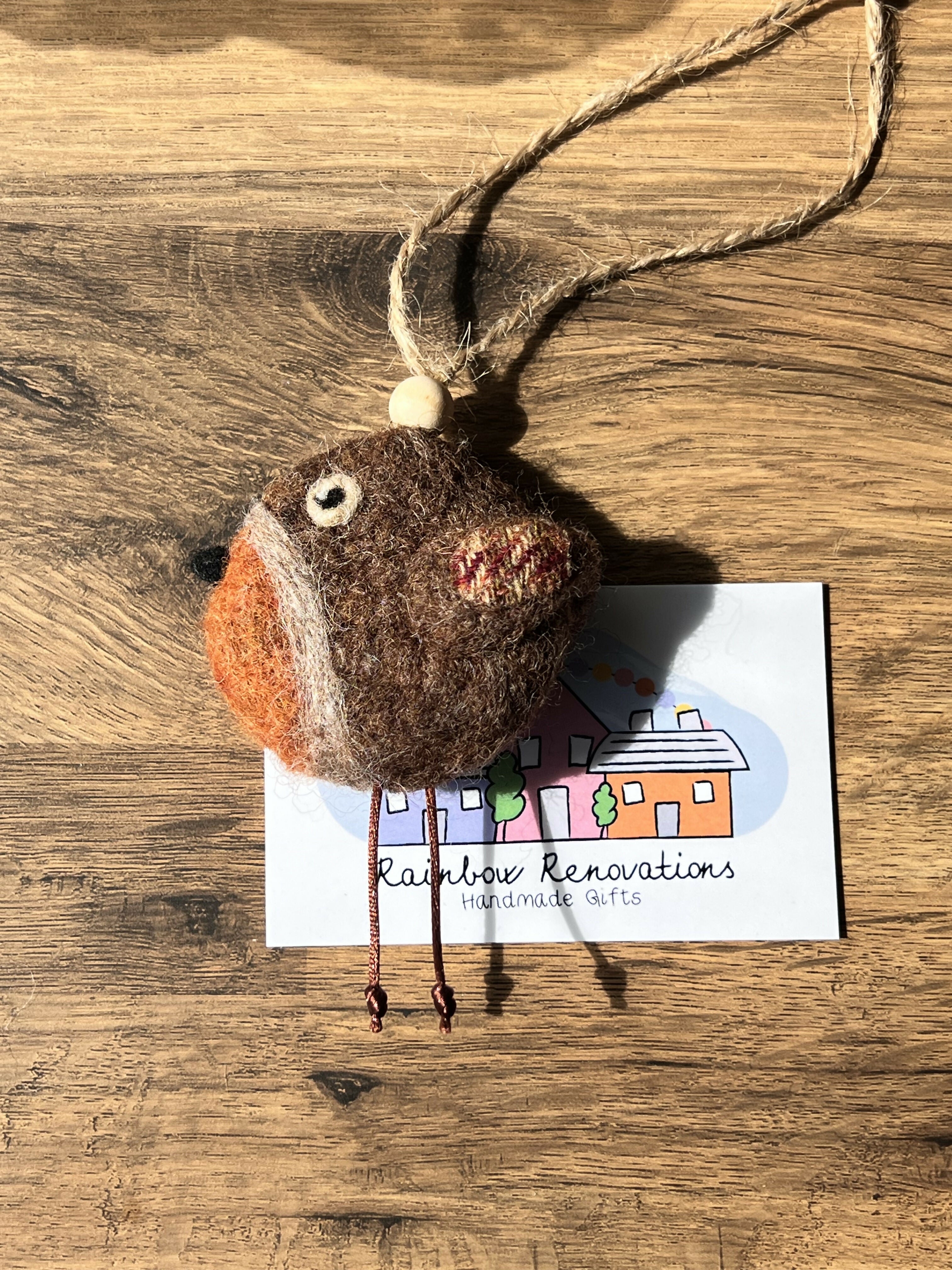 Felted Robin Hanging Decoration
