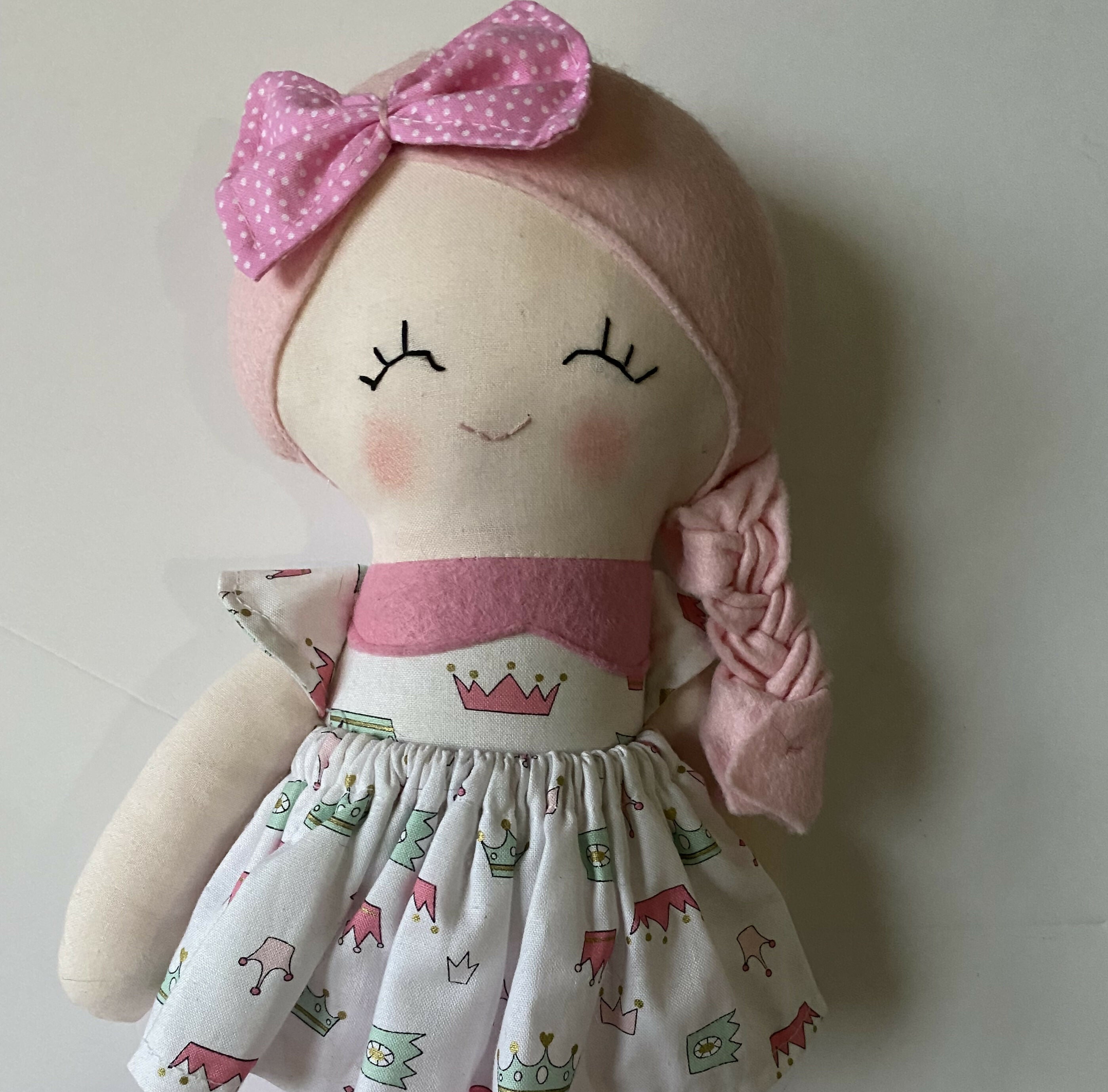 Handmade Doll In White Outfit