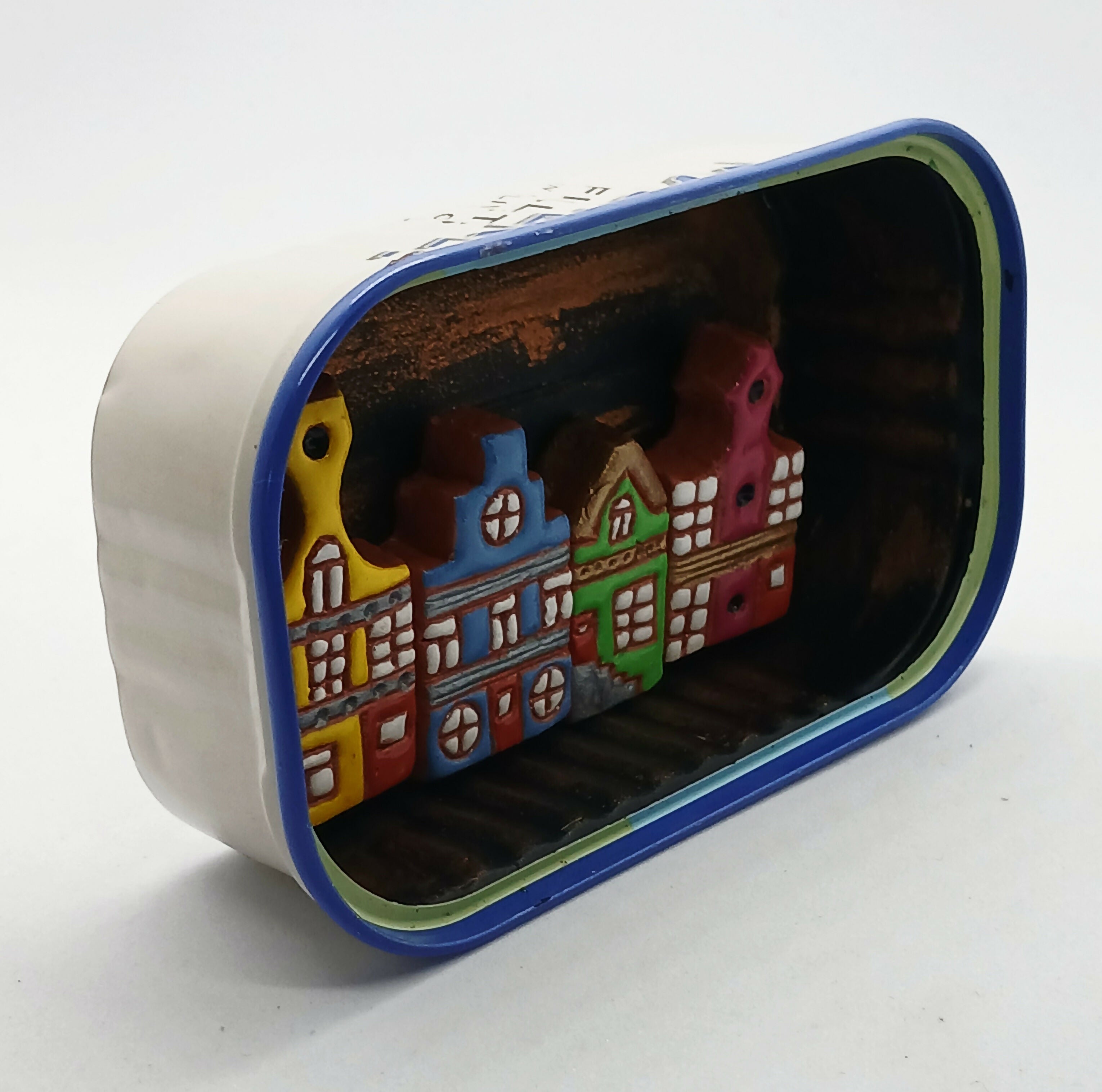 Colourful Dutch House Row Metal Tin