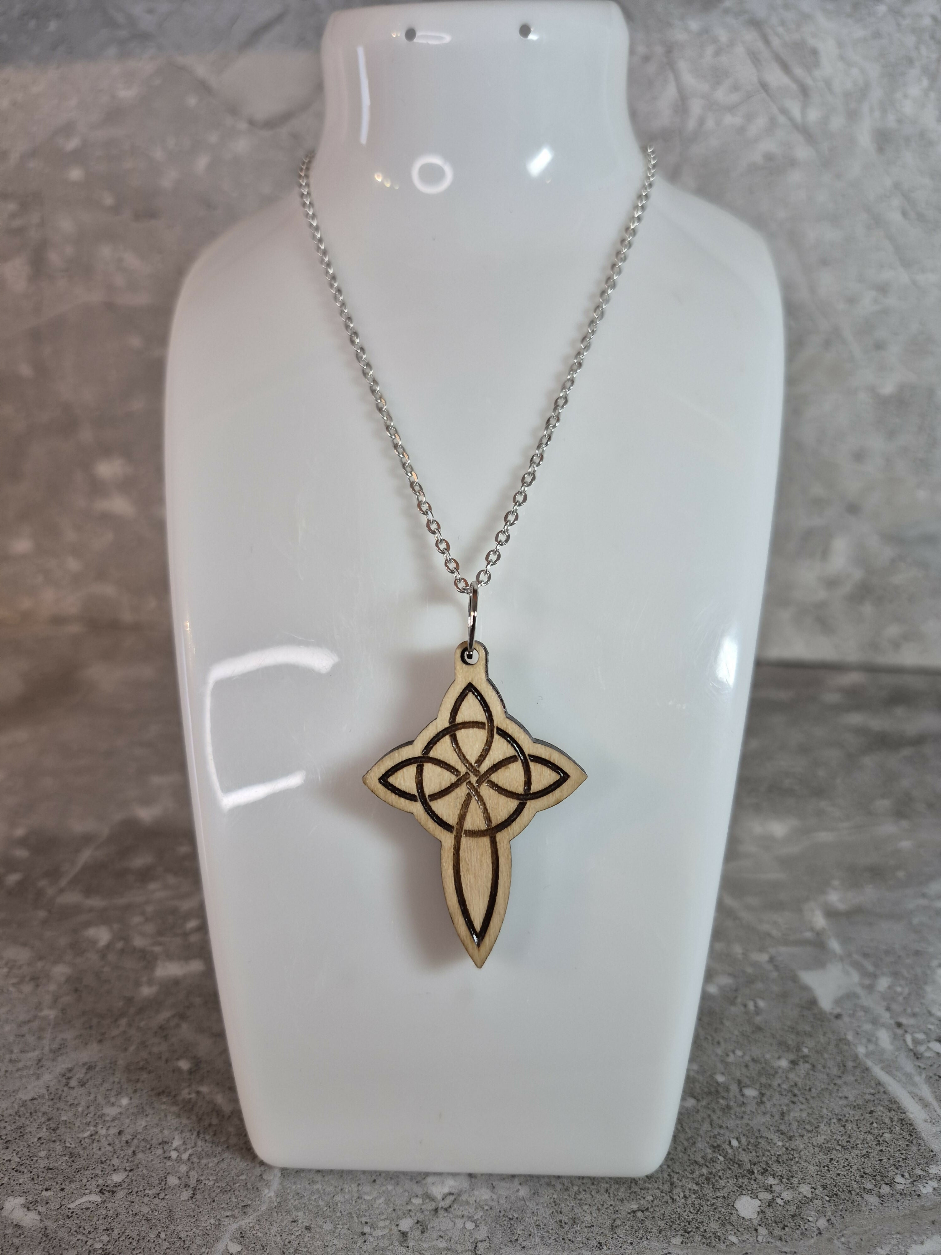 Handcrafted and Engraved Celtic Cross Pendant