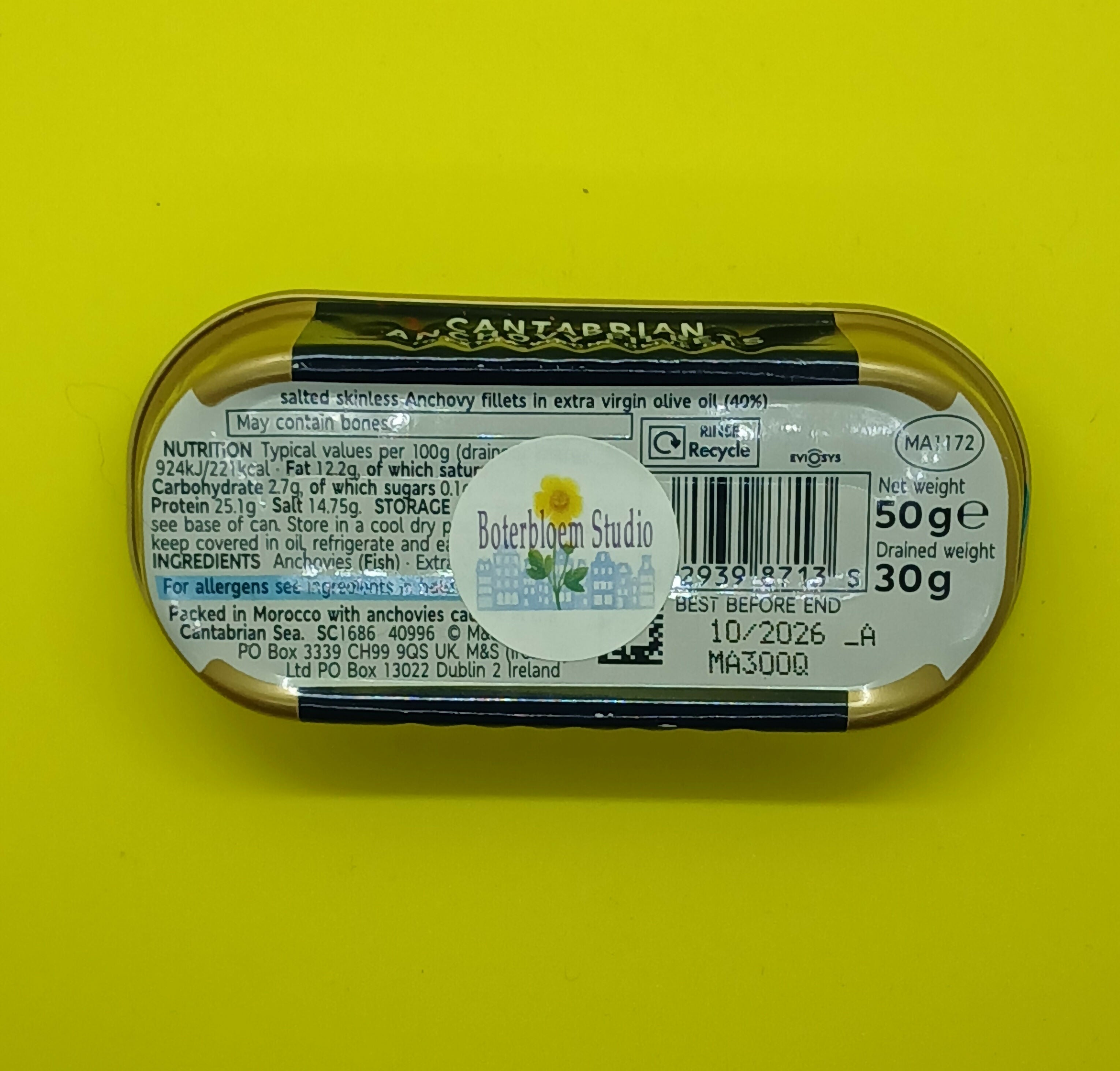 Toadstool and Hedgehog Anchovy Tin
