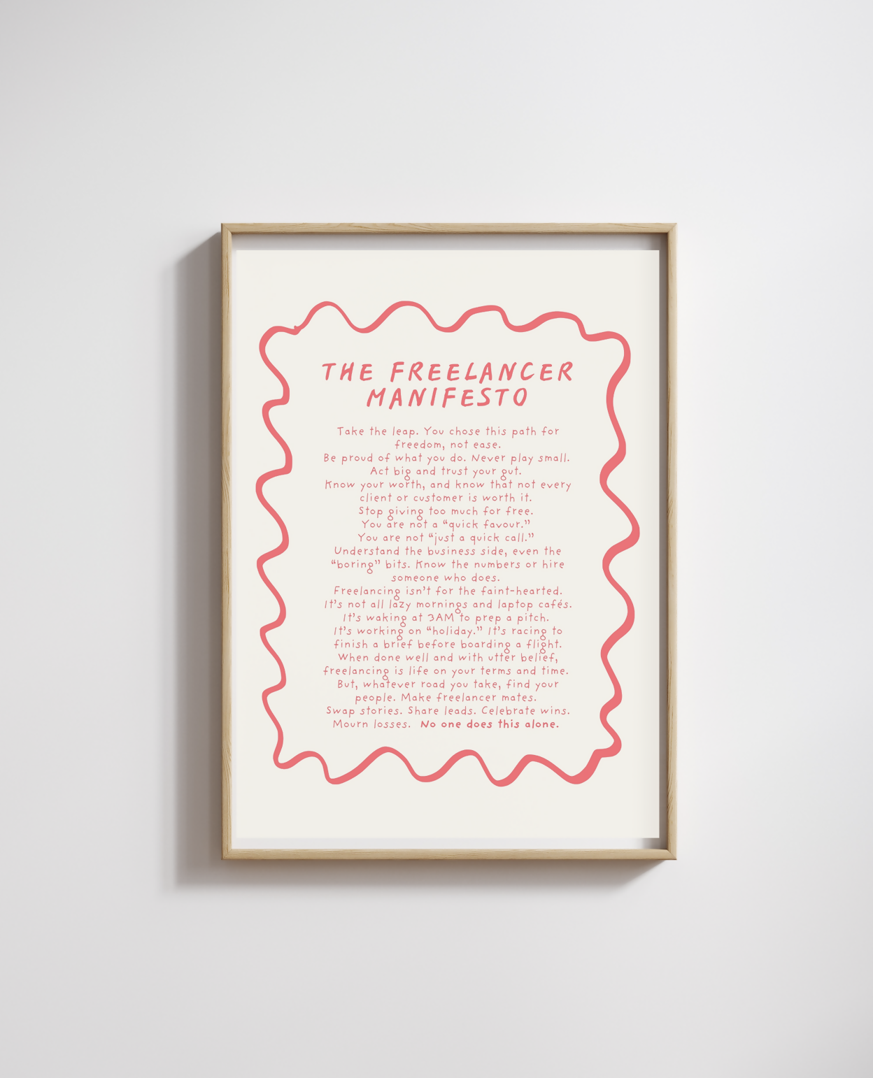 Freelancer Manifesto A5 Art Print