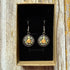 Hand Embroidered Brown Floral Earrings