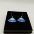 Dark and Light Blue Fan Enamel Fan Earrings