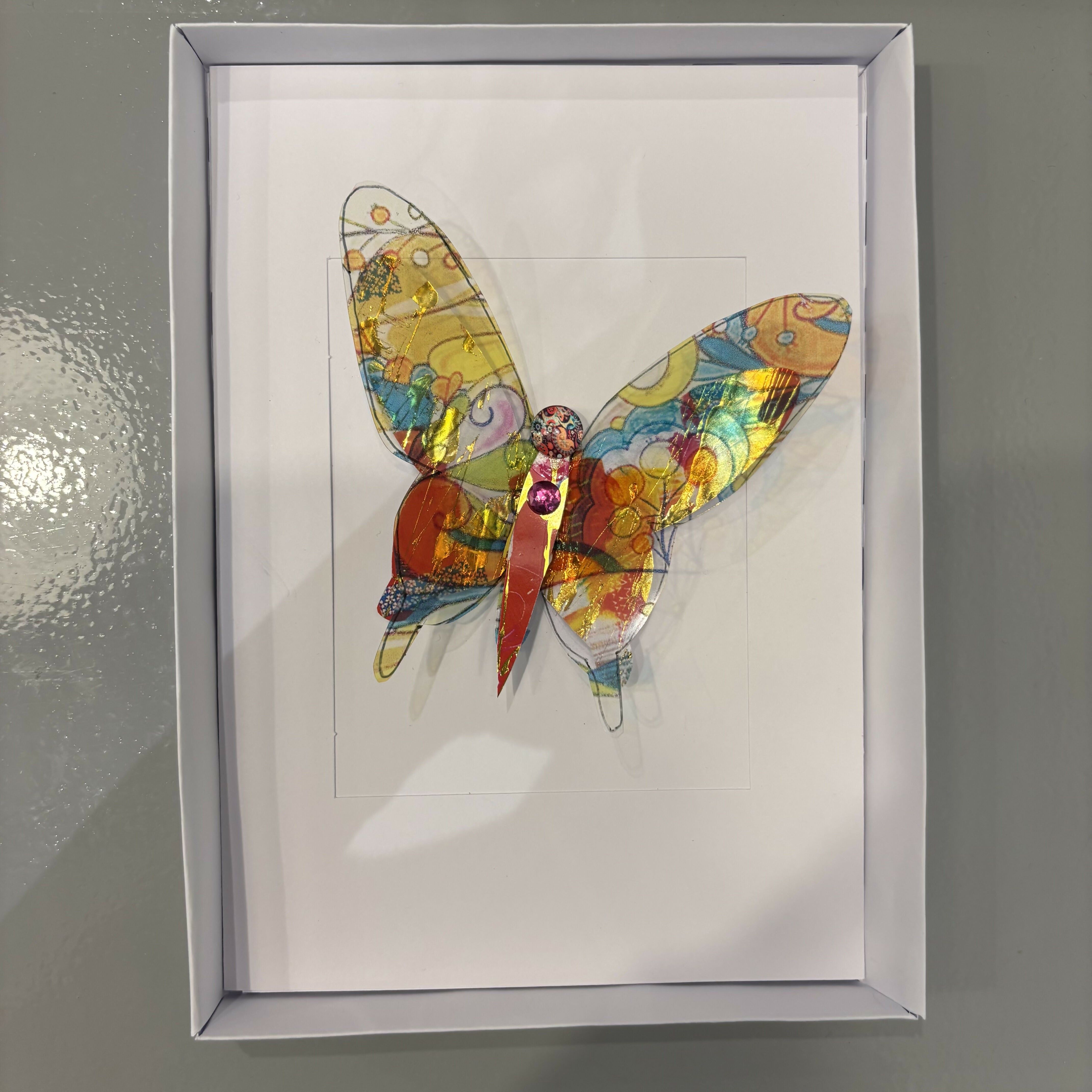 Boxed Butterfly Mixed Media Card