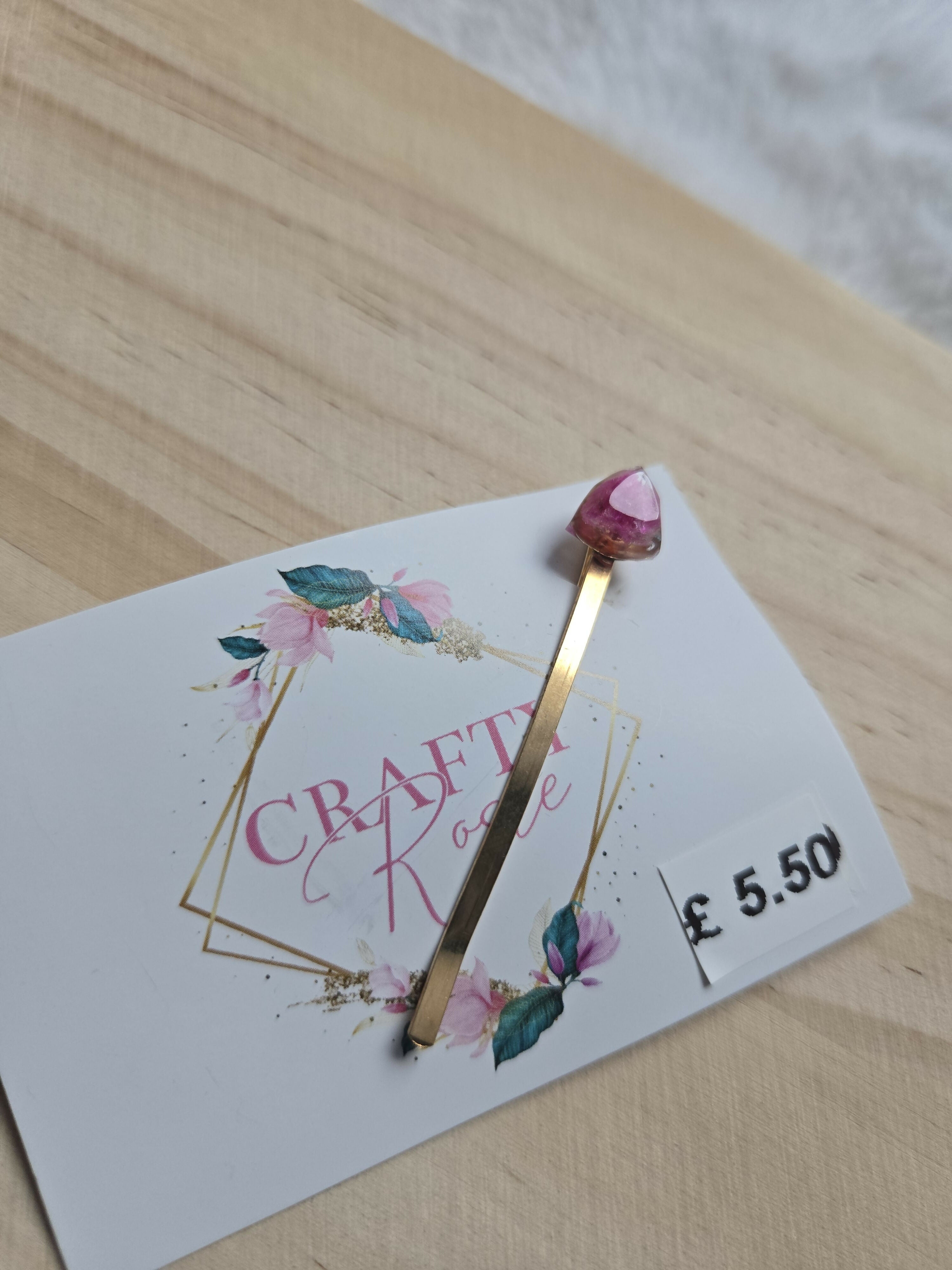 Stainless Steel Real Gypsophila Flower Hair Pin