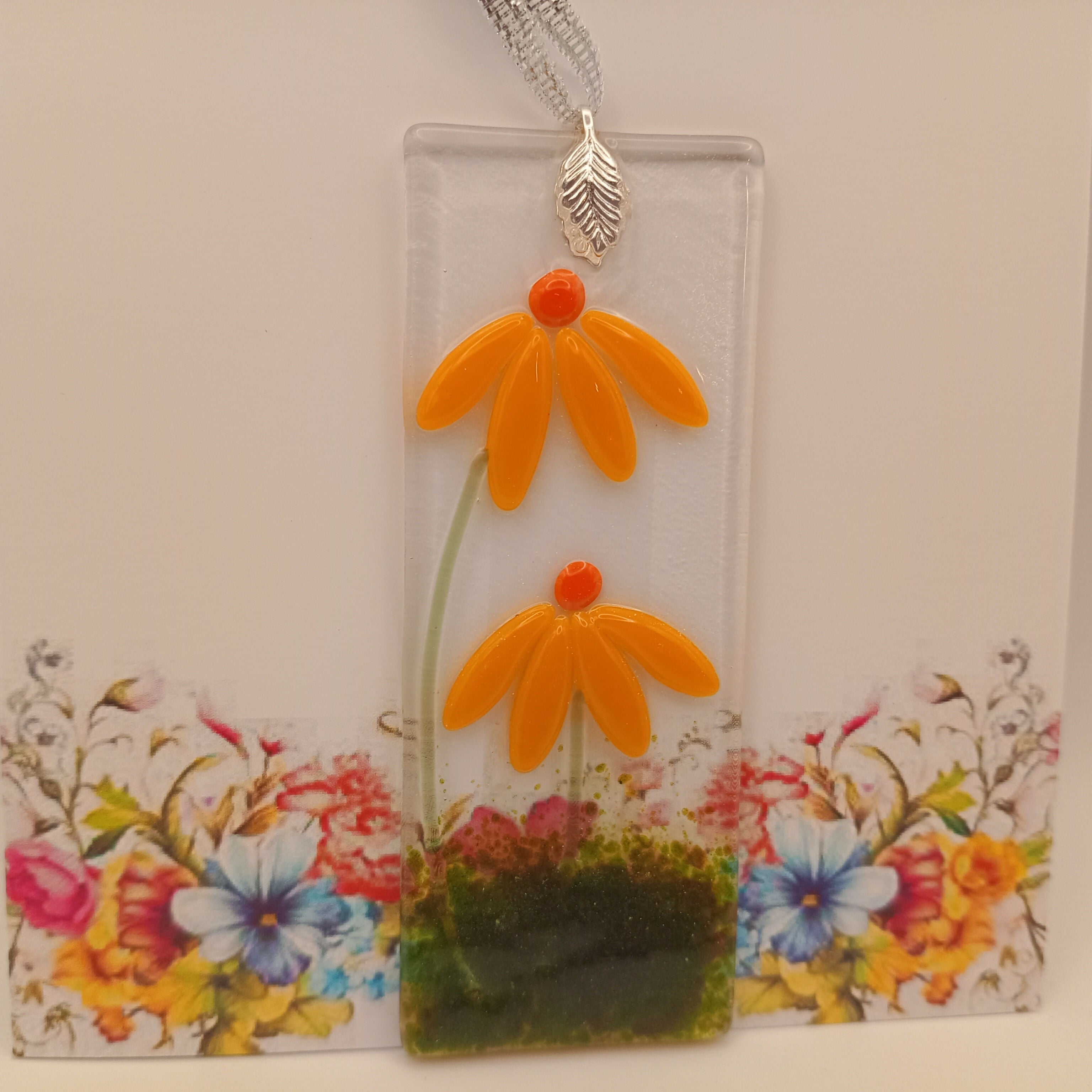 Fused Glass Flower Card