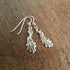 Handmade Silver Oak Leaf Earrings With Peridot Stones