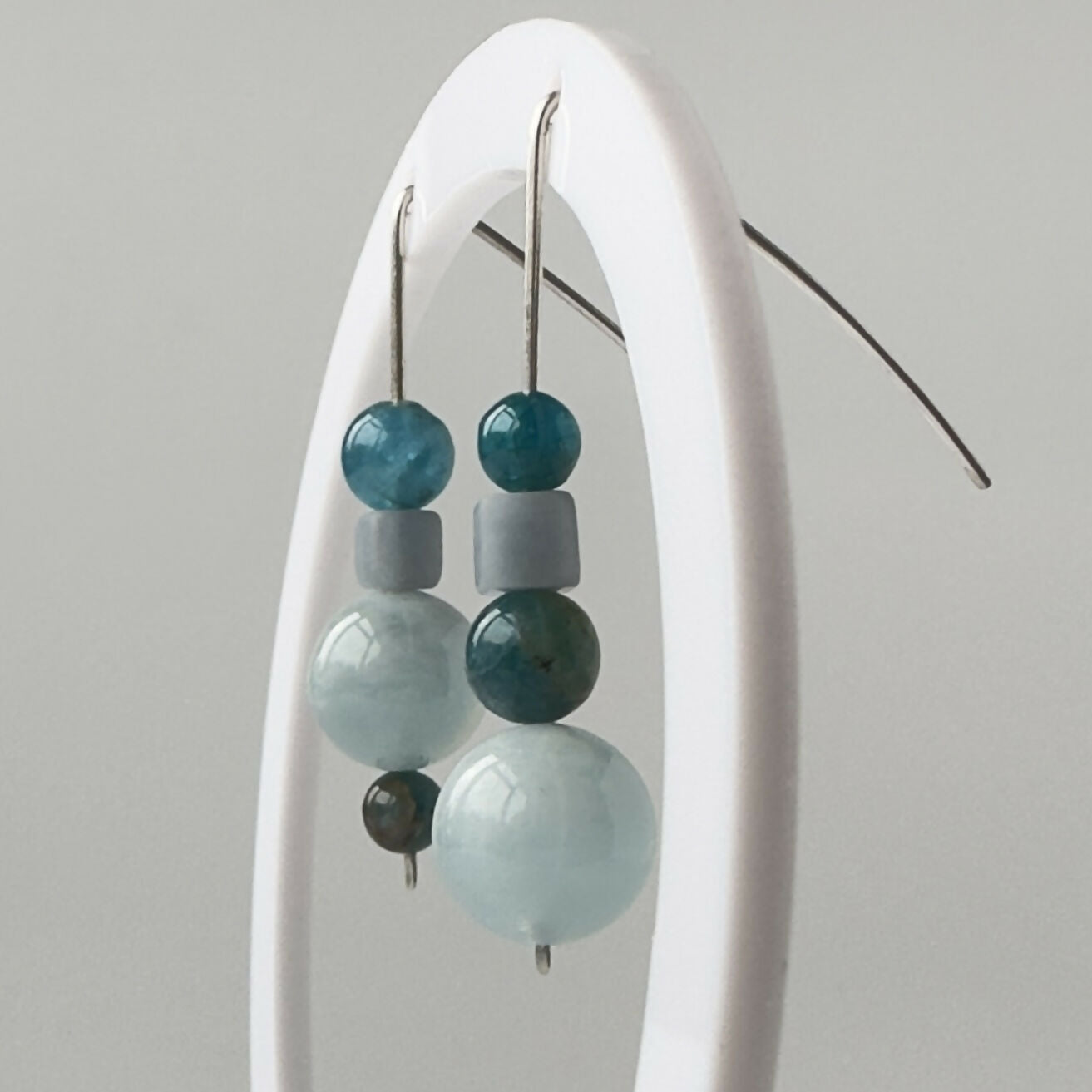 HEALING CRYSTAL & STERLING SILVER THROAT CHAKRA EARRINGS