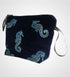 Midnight Blue Seahorses Makeup Bag