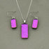 Magenta Dichroic Glass Necklace and Earrings Set - Sterling Silver, Handmade by Jade Tapson Glass.
