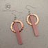 Baby Pink Acrylic Bar & Hand-Hammered Copper Earrings