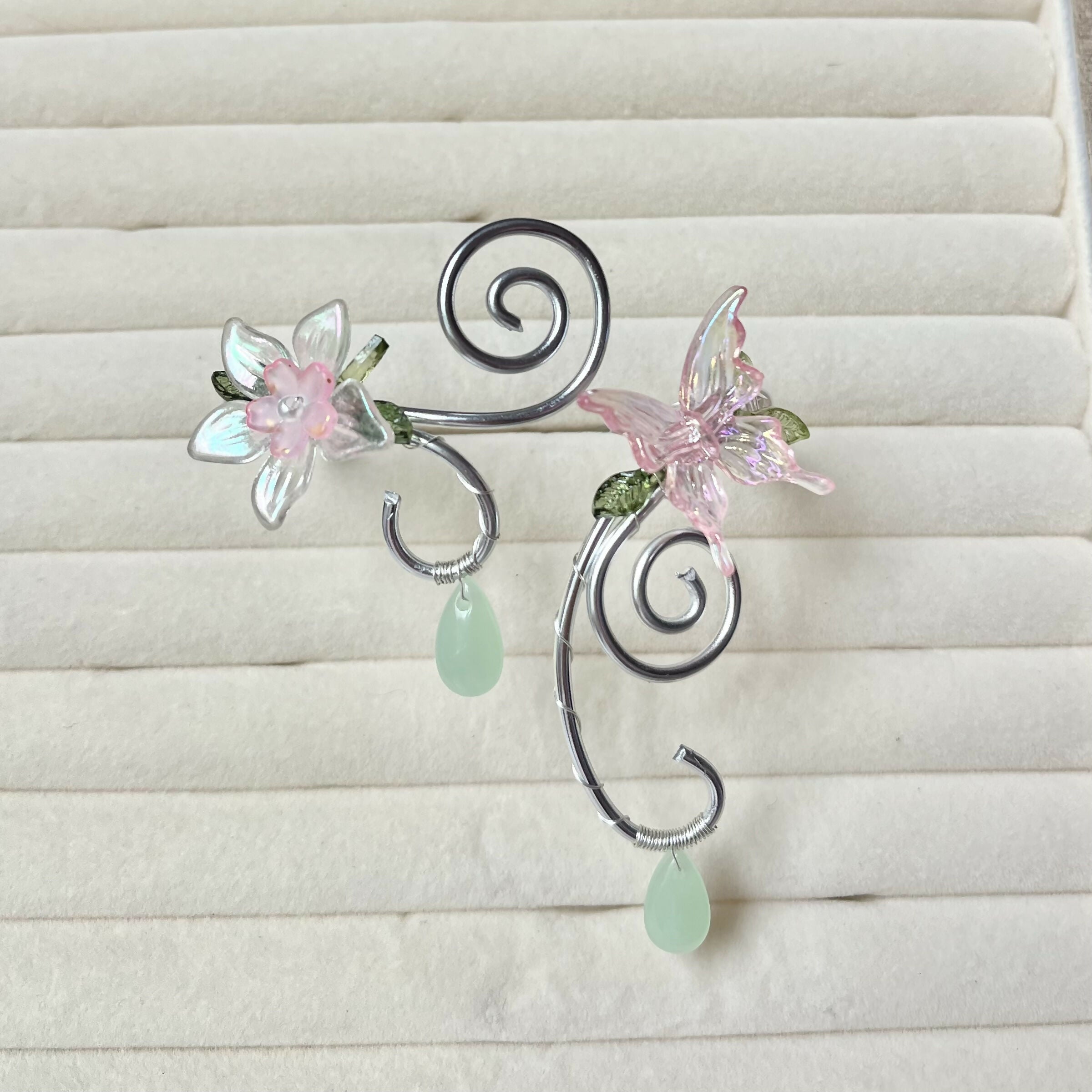 Fairy Garden Wrist Cuff In Silver