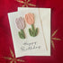 Crochet Handmade Happy Birthday Card - Tulips