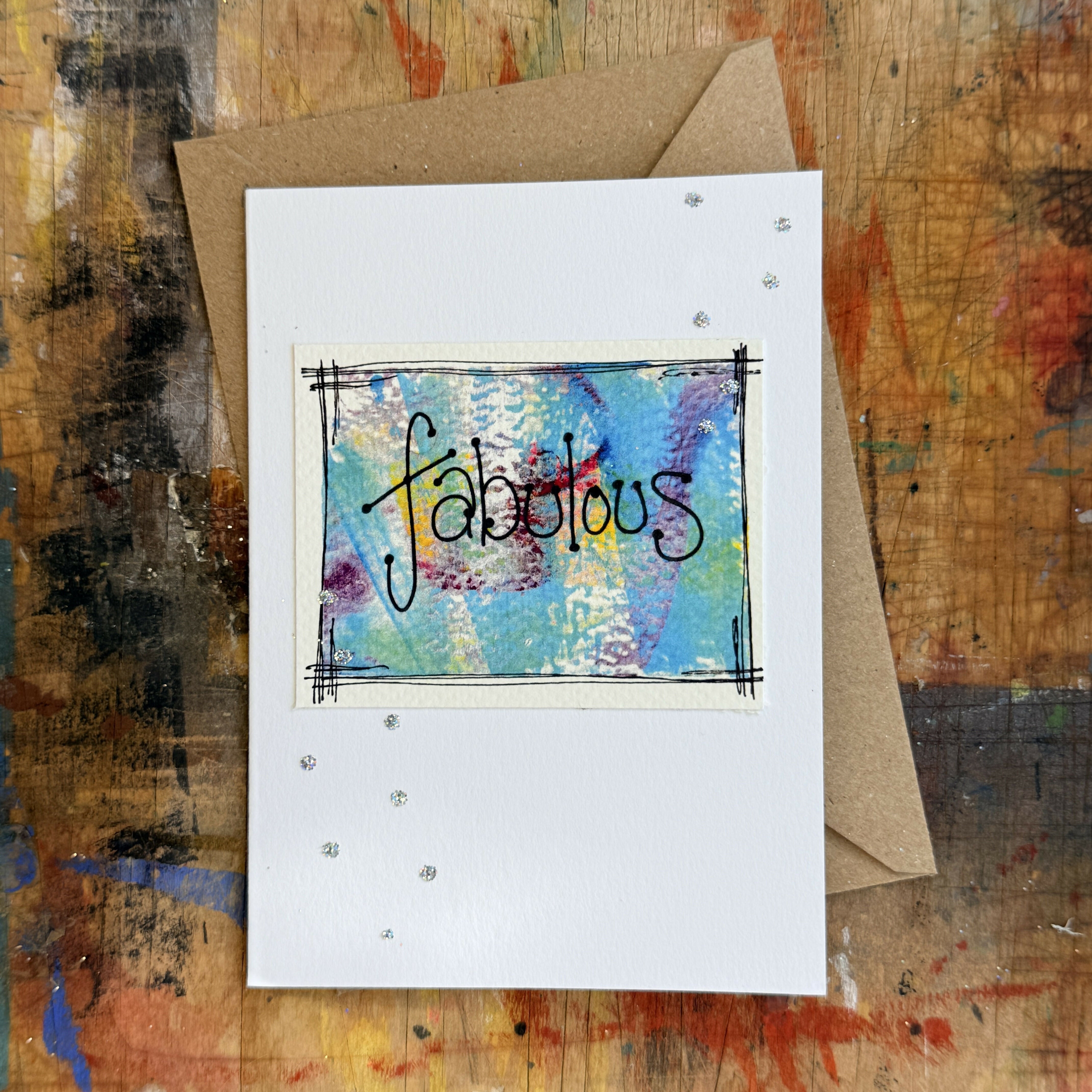 Abstract Fabulous Card in Blue