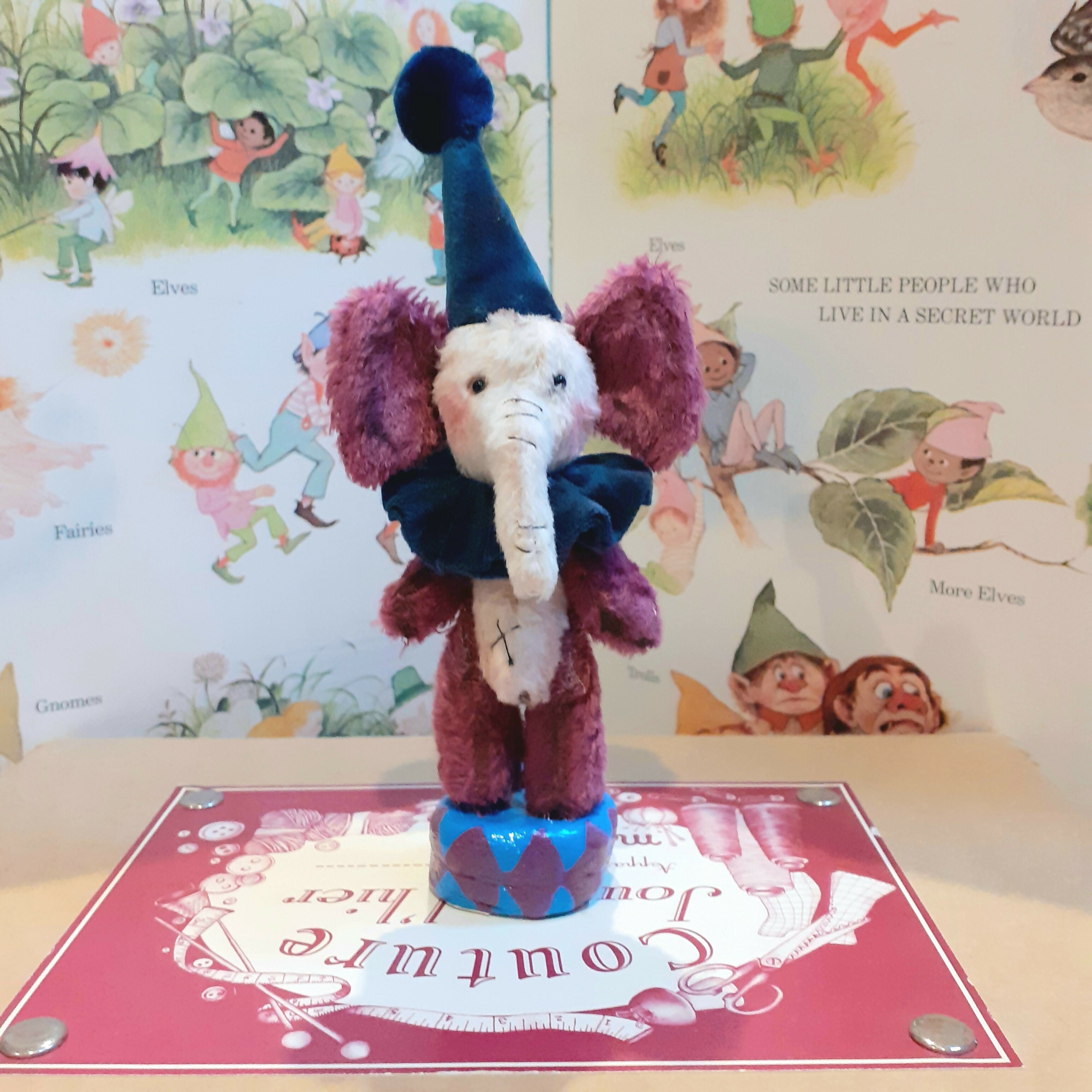 Miniature Circus Elephant On Clay Base Ornament