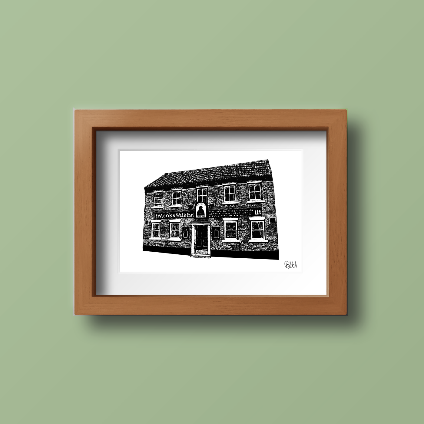 Monks Walk Print in Mount