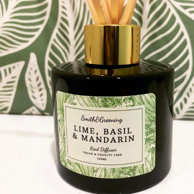 Hand Poured Lime, Basil & Mandarin Reed Diffuser
