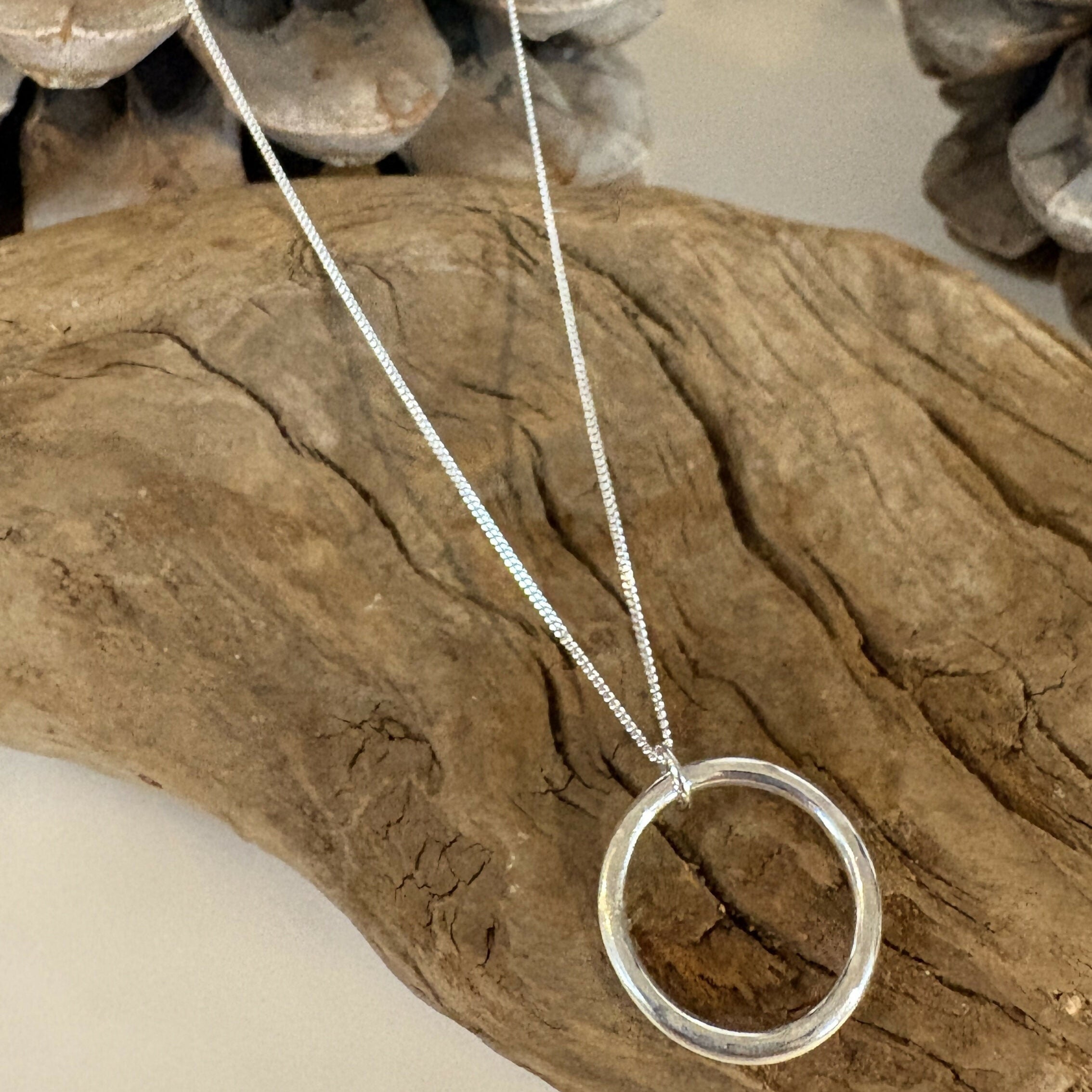 Sterling Silver Circle Pendant on Chain