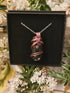 Jasper Wire Wrapped Crystal Necklace on Sterling Silver Chain