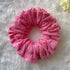 Pink Embroidered Cotton Scrunchies