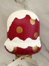 30cm Red Handmade, Free Standing Painted Wooden Bell Shaped Topped Toadstool Elf House With Double Snow - Whimsical Woodland Ornament & Holiday Keepsake