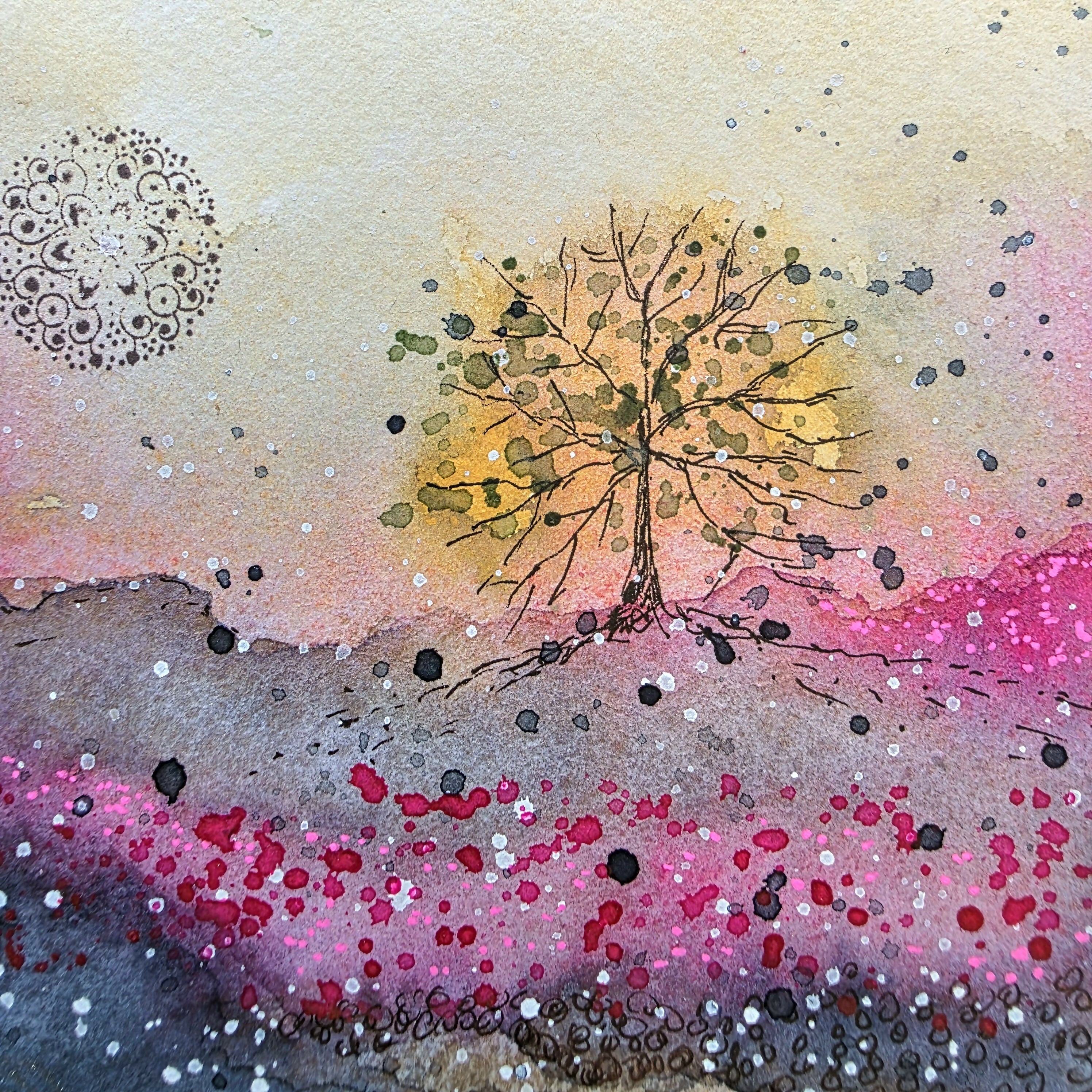 'All Seasons in One Day' Original Mixed Media Painting