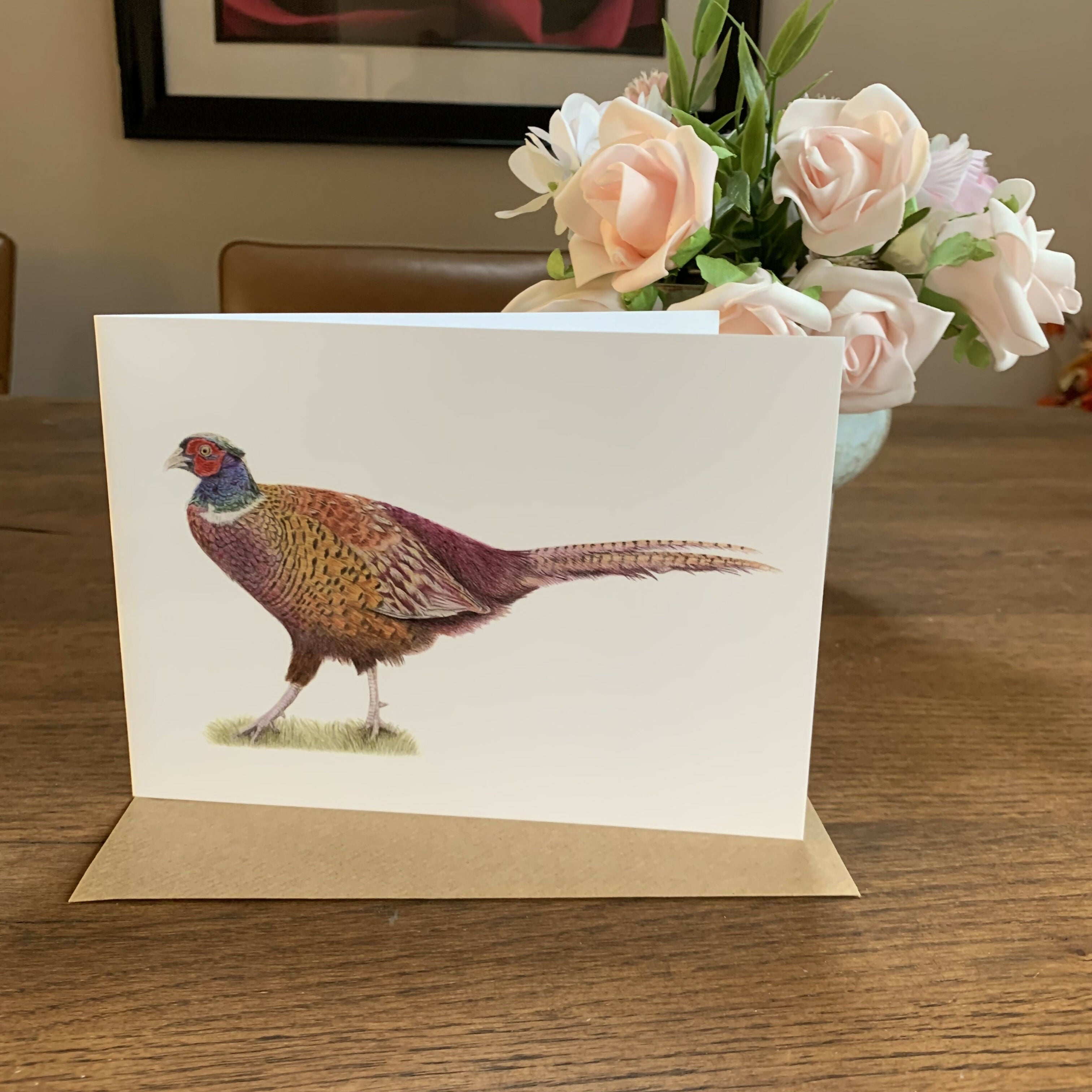 Greeting Card of a Pheasant. Blank Inside