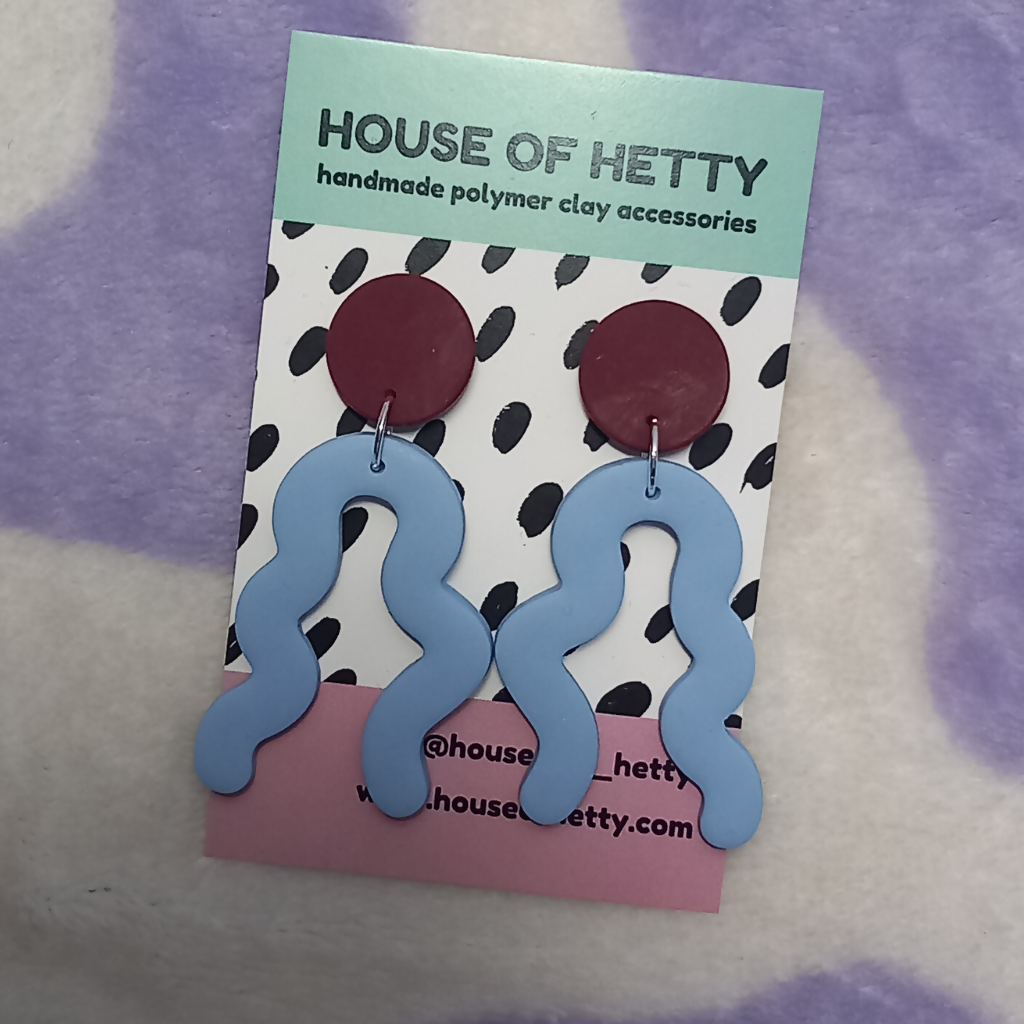 Polymer Clay Squiggle Dangle Earrings