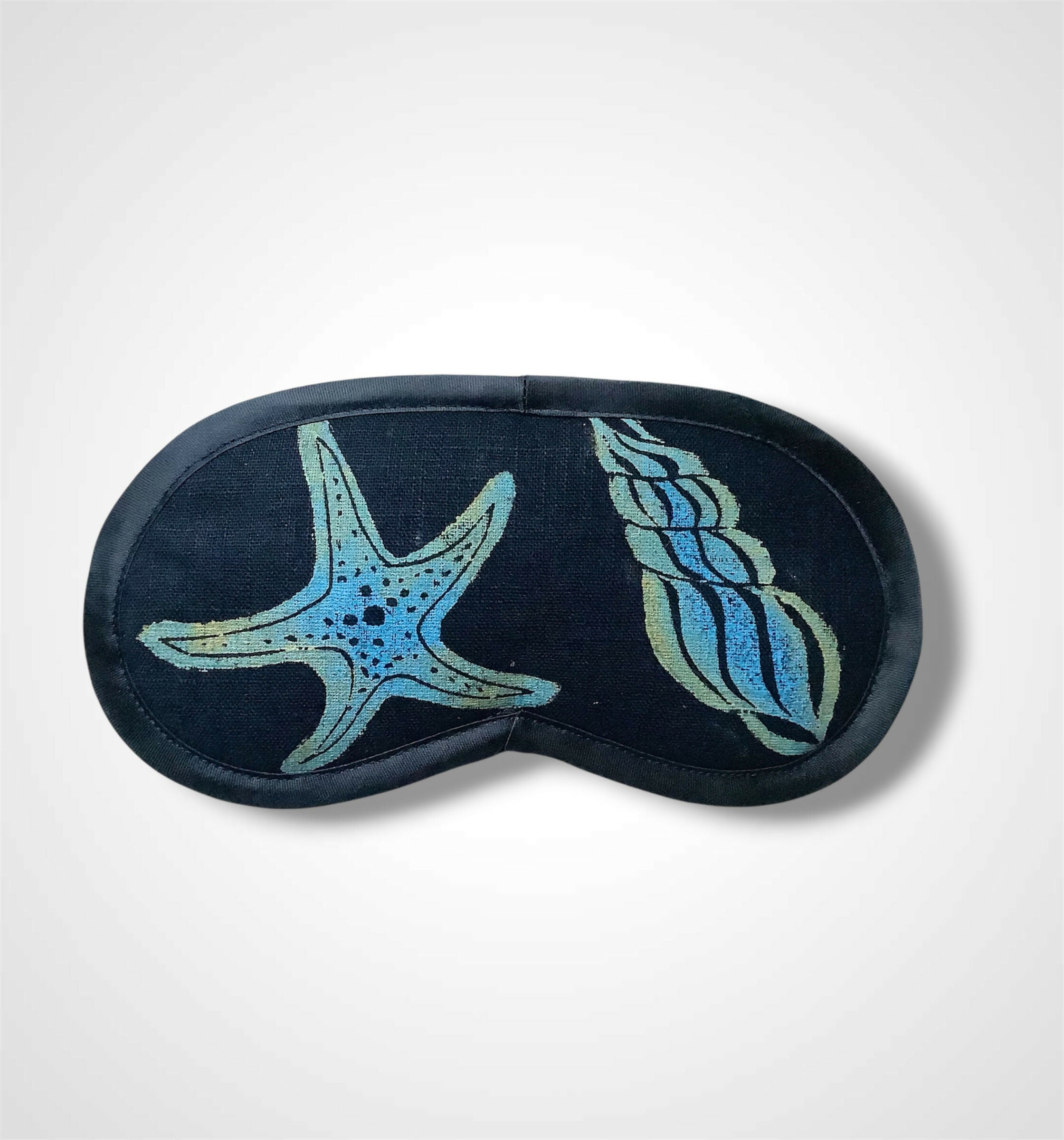 Navy Sea Shells Linen Lavender Infused Eye Mask