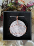 Rose Quartz Wire Wrapped Crystal Disc Necklace on Sterling Silver Chain