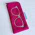 Glasses Case -Cerise with Silver Glitter