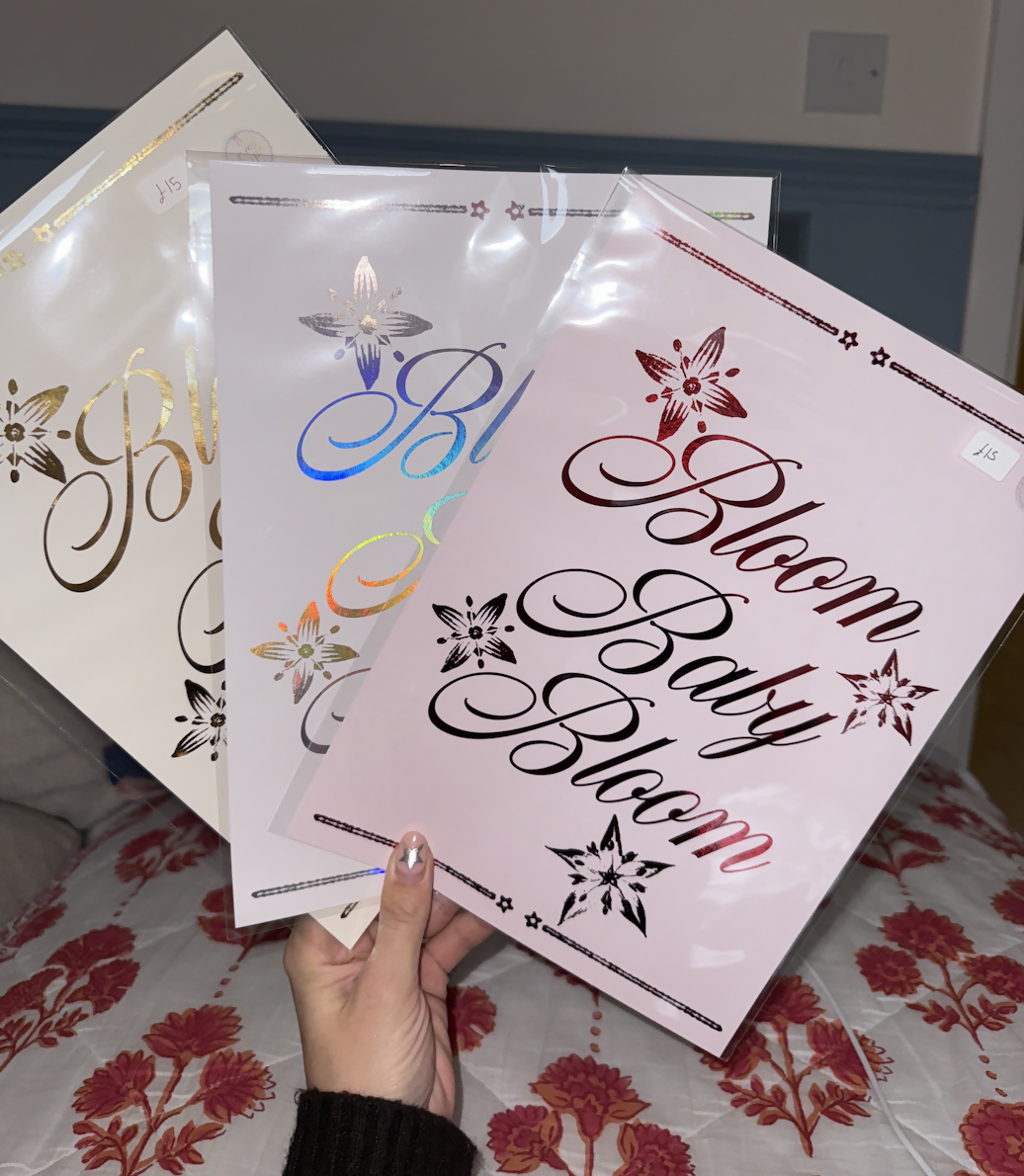 Bloom Baby Bloom Lyric Print