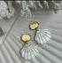 Engraved Clam Shell Earrings with stud