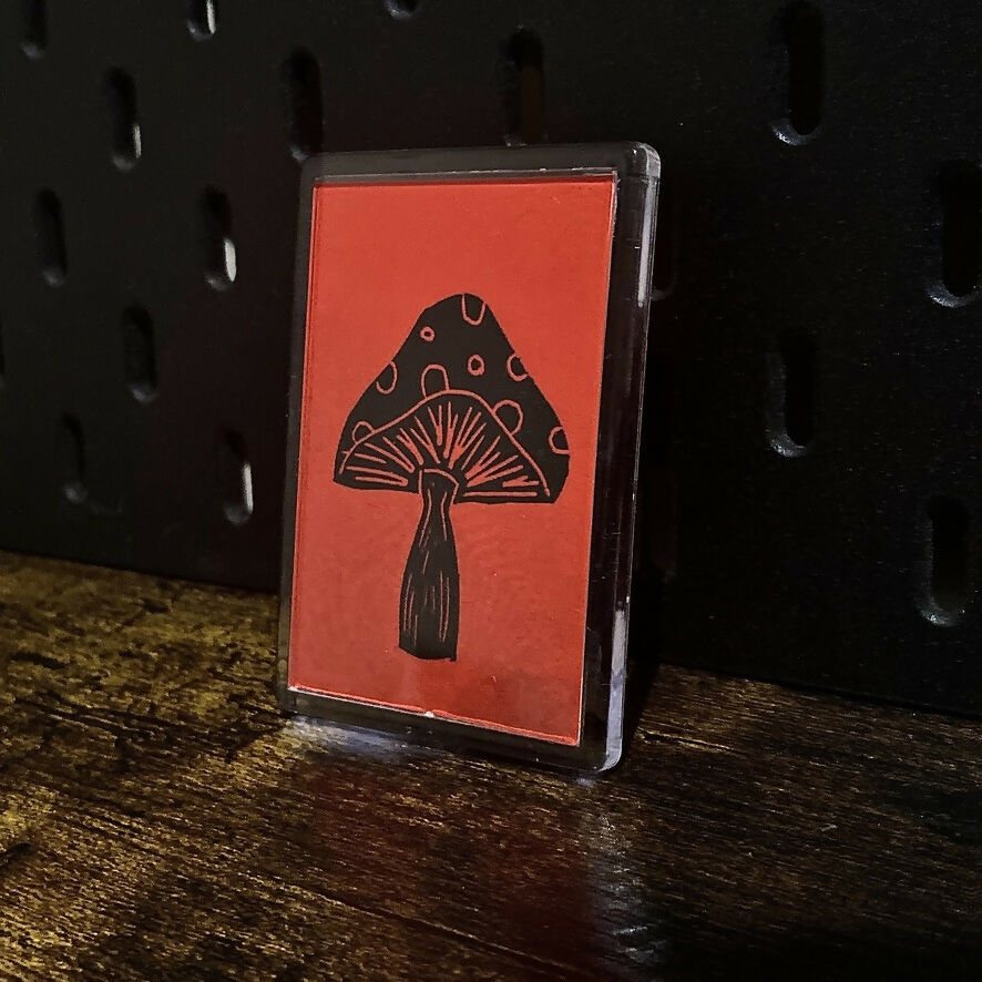Magnet - Digital print of Mushroom lino