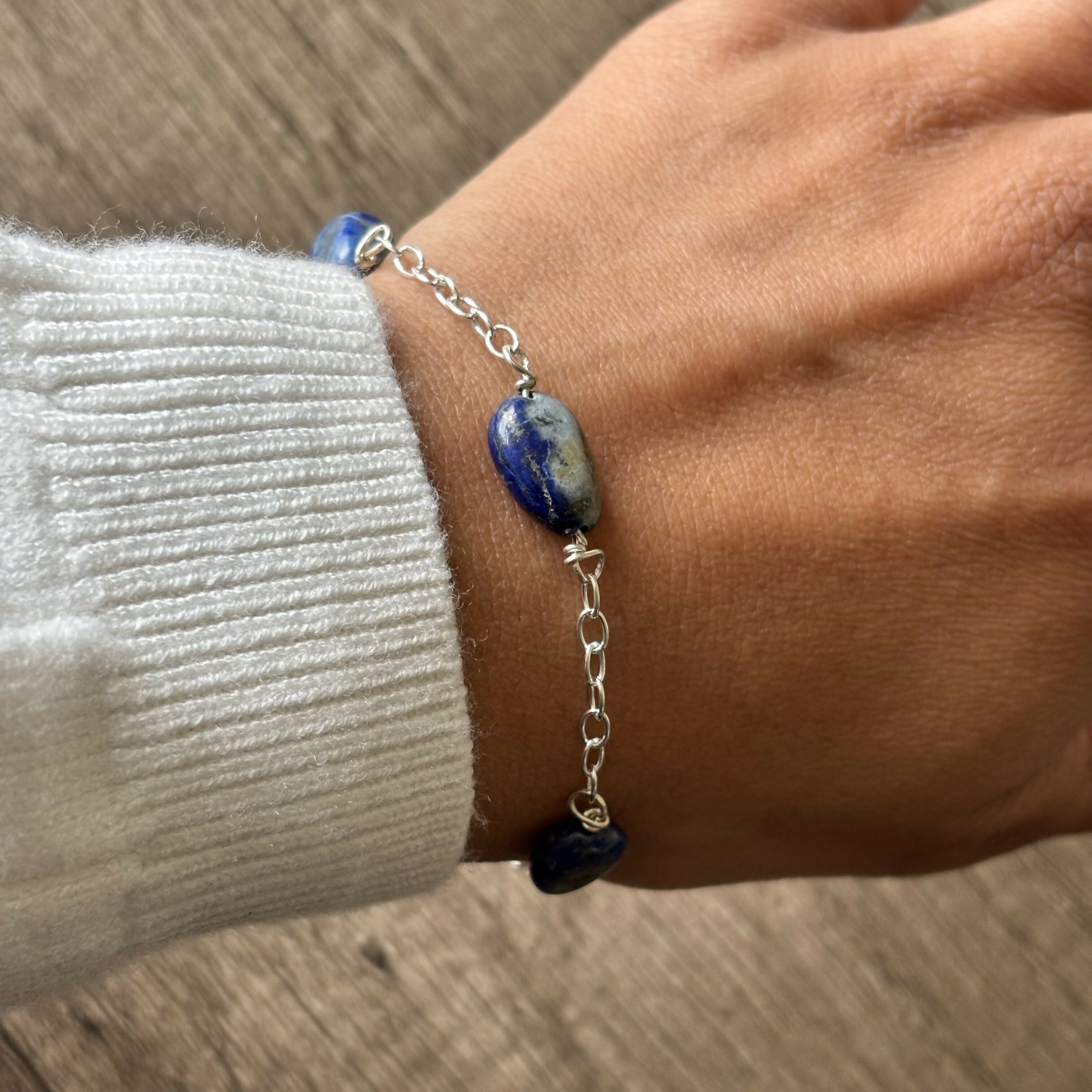 Sterling Silver Lapis Lazuli Bracelet