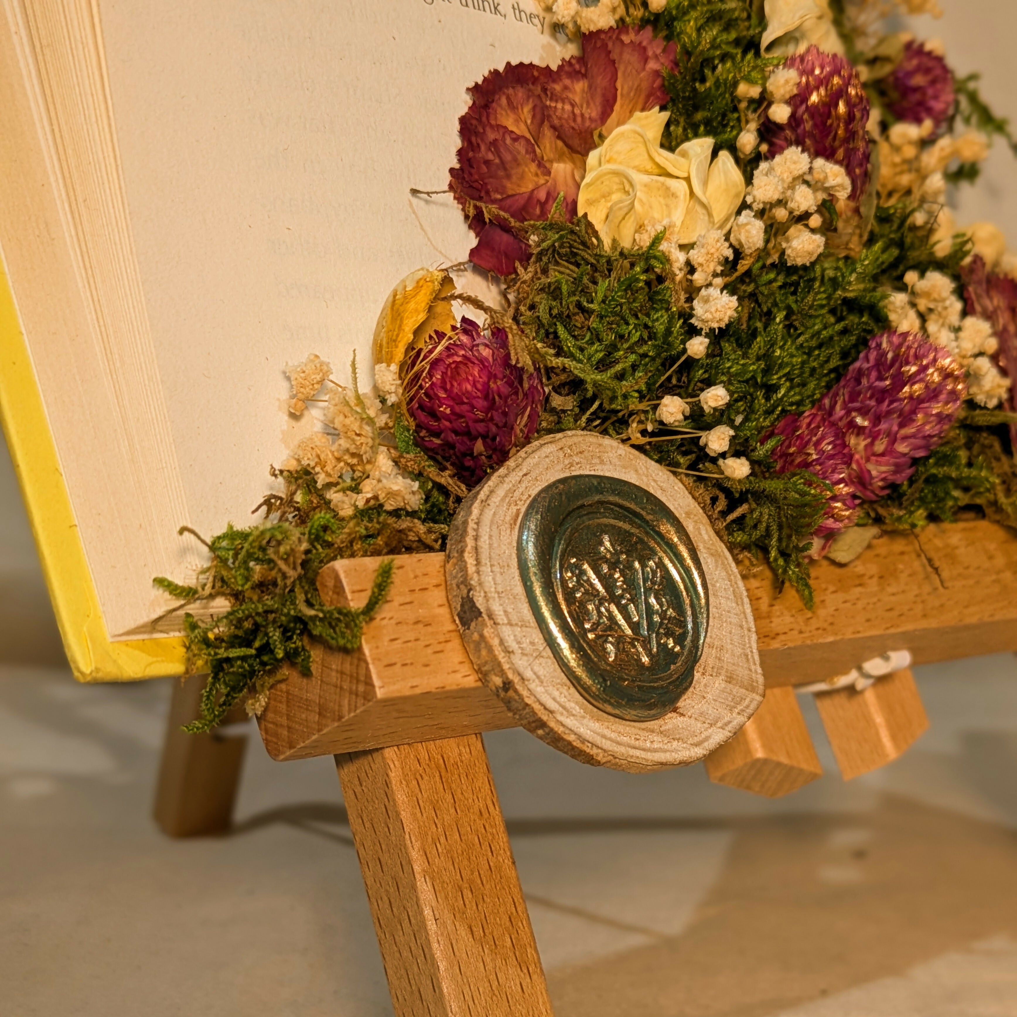 Floral Arrangement on Wooden Easel
