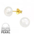 White pearl Gold Stud