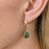 Green Jade Faceted Teardop Gold Plated Huggie Earrings