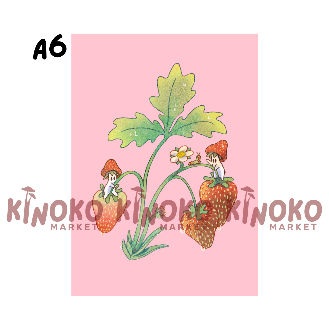 Pink Strawberry A6 Print
