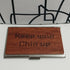 Wooden Business Card Box Keep Your Chin Up
