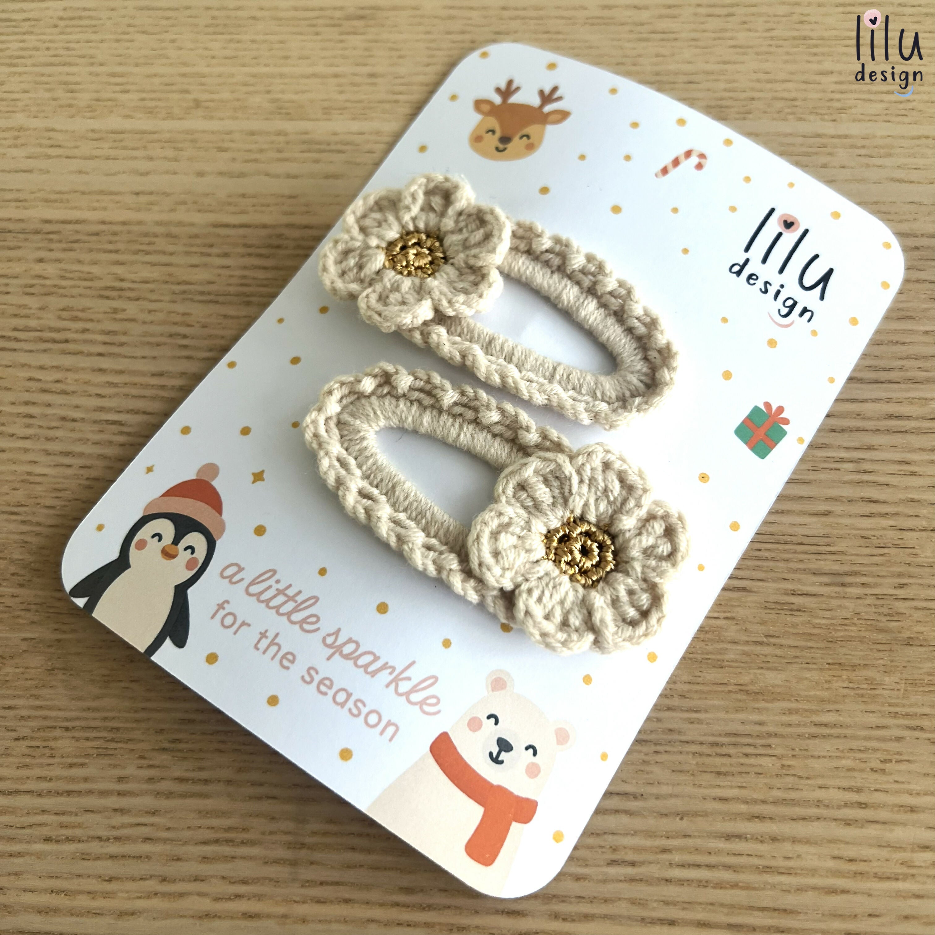 FESTIVE Crochet Hair Clip Set - Cosmos Flower