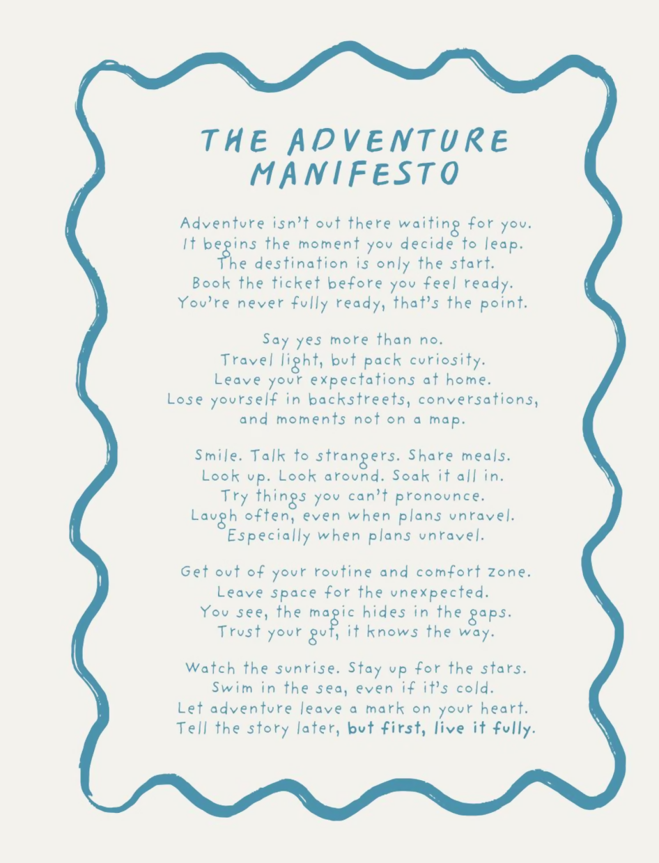 Adventure Manifesto A4 Art Print