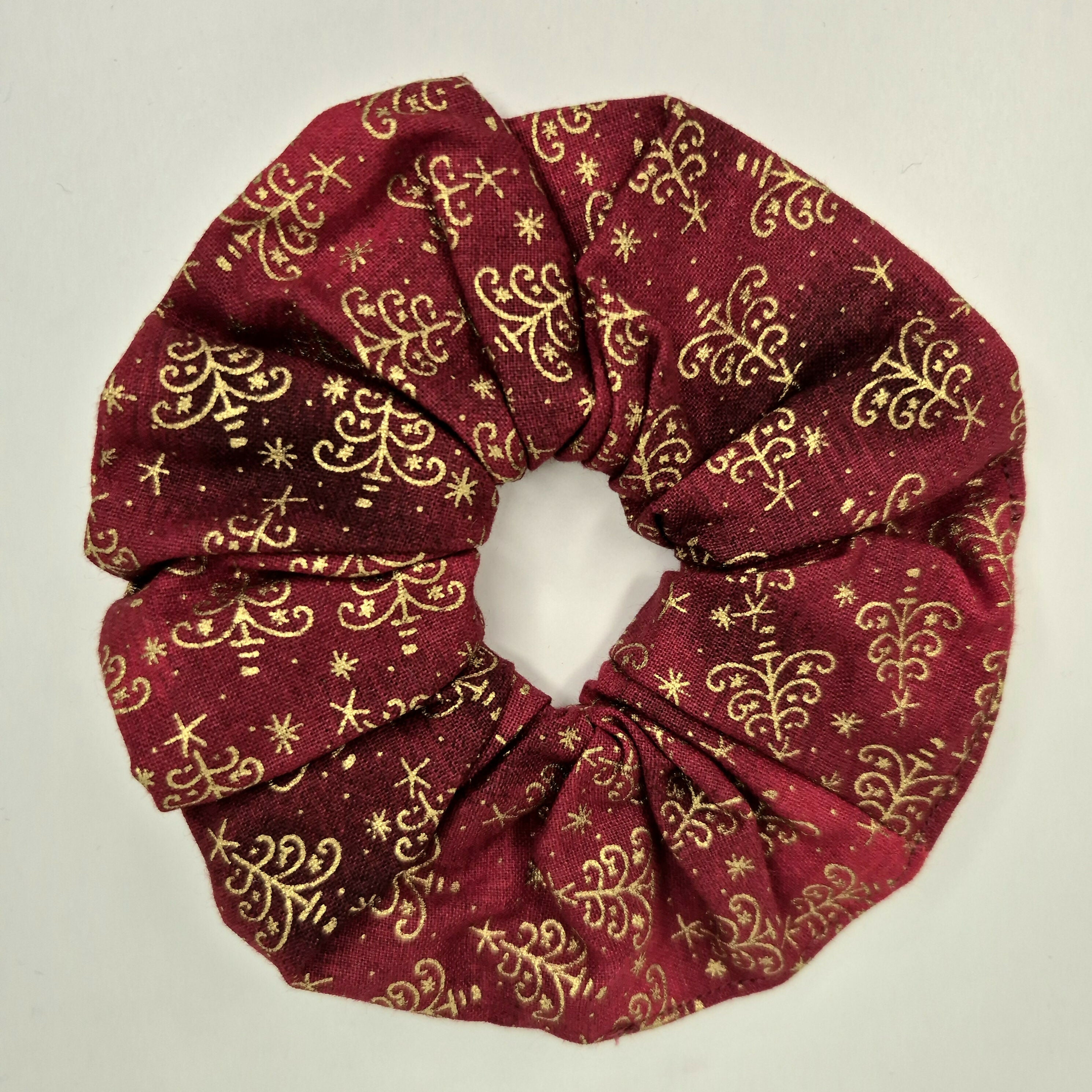 100% Cotton Christmas Festive Large Scrunchie - Various Designs