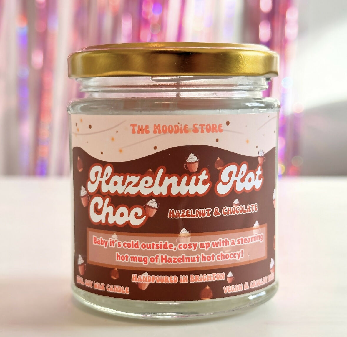 Hazelnut Hot Chocolate - Hazelnut & Chocolate Fragranced Vegan Soy Wax Candle