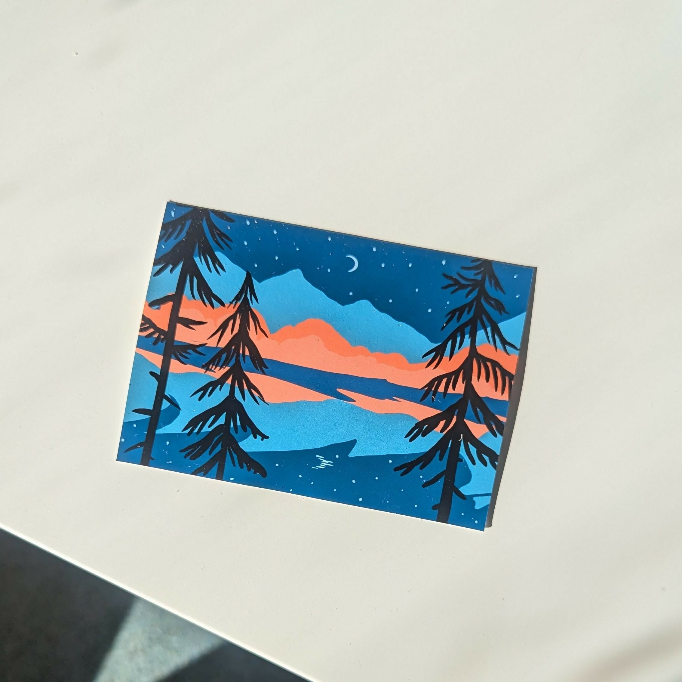 Forest Sunset Vinyl Sticker