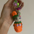 Orange Bunny Pumpkin Felt Keyring