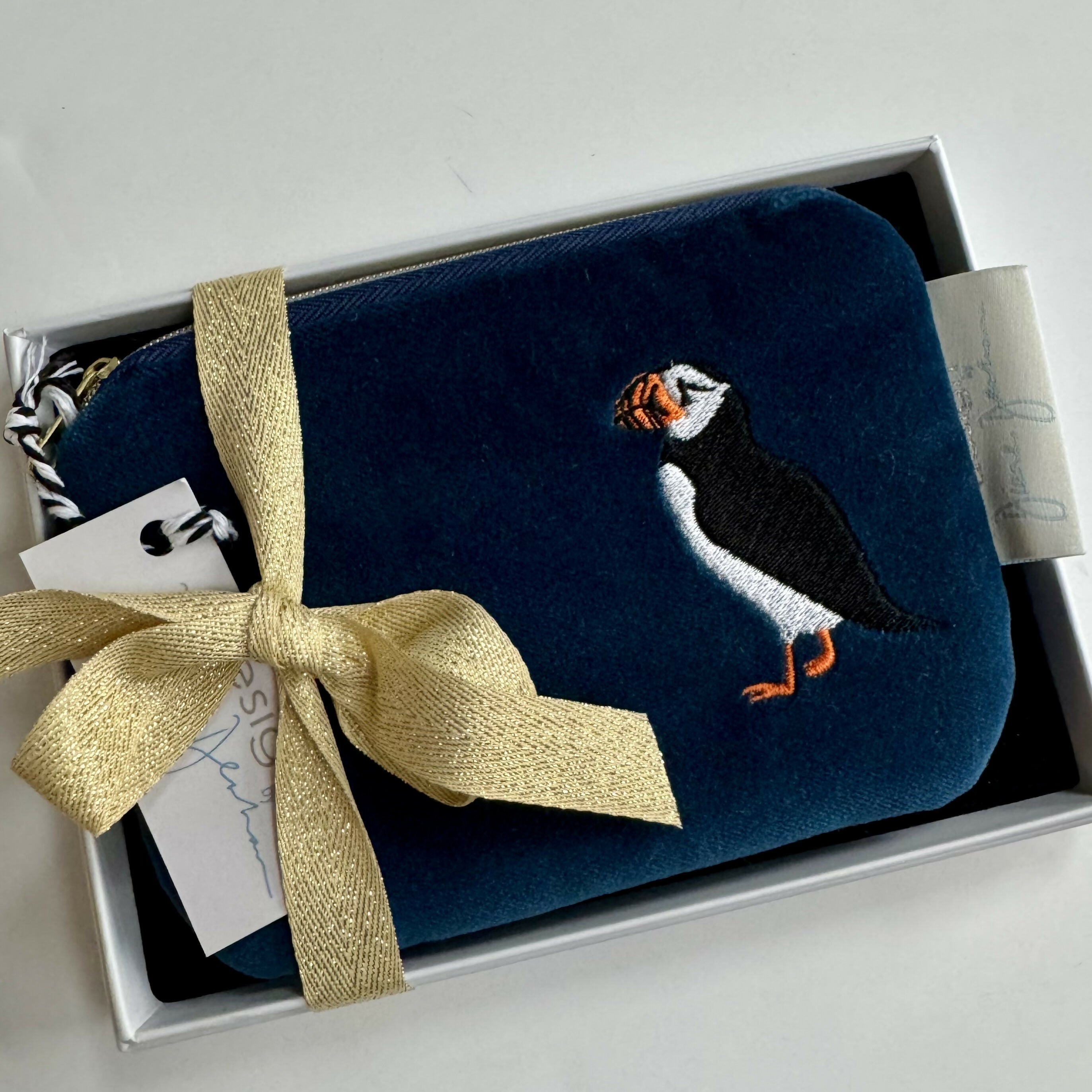 Embroidered Velvet Purse with Gift Box